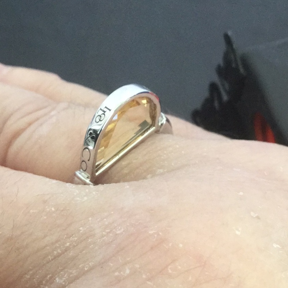 .Vtg .925SterlingSilver LoLo&Co.Citrine Ring Size 7.75 - Picture 8 of 8